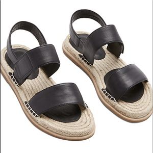 Eileen Fisher MAX WASHED LEATHER ESPADRILLE SANDAL